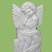 Барельеф ангела из белого мрамора. Размер 85х43х10 см, цена $ 2 тыс. Изготовление барельефов из мрамора в Киеве. Срок изготовления мраморного барельефа 1 месяц.  Продажа готовой мраморной скульптуры с гарантией; магазин ритуальной скульптуры в Киеве.