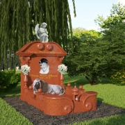 На фото 3д дизайн памятника. 3D проект ритуального комплекса со скульптурой, класса ВИП.  Изготовление 3д проектов в Киеве за 3 рабочих дня. Стоимость такого проекта 1 тыс. грн.