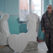Ангелы для  памятника. Фото ангелов в ритуальный комплекс. Изготовление скульптуры ангелов под заказ в Киеве.