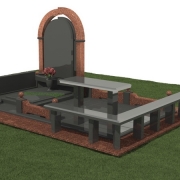 3d проект комплекса из гранита на троих. Изготовление качественных ритуальных комплексов в Киеве сегодня. Заказ дизайна памятника и 3Д проекта, можно сделать в офисе ЧП Прядко. Цена готового 3d проекта в Киеве, от 1,3 тыс. грн.