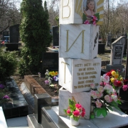 Детский памятник  в виде кубиков, установлен на Лесном кладбище в Киеве. Фарфоровый медальон и позолота придают ему праздность и величие солнца, смягчая нестерпимое горе родителей. Продажа детских памятников в Киеве со склада ритуальной скульптуры в Киеве.
