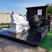 Фото памятника со скульптурой. Установленная скульптура льва. Размеры скульптуры льва, соответствуют проекту памятника.