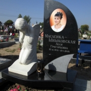 Фото памятника с ангелом, сразу после установки на кладбище. Продажа готовой скульптуры ангелов сегодня, производится в магазине ритуальной скульптуры в Киеве, по ул. Стеценко, 18. Гарантия на скульптуру 20 лет.